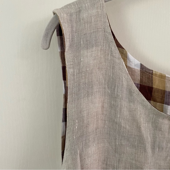 Handmade Linen Plaid Sleeveless Dress - Picture 10 of 12